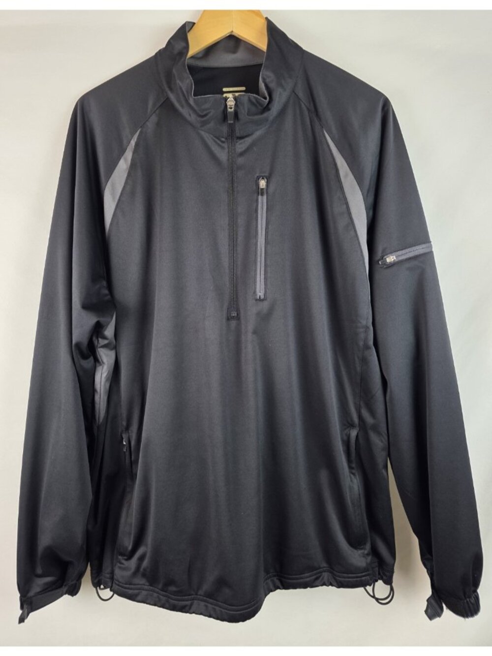 Lone Crypress Pebble Beach Mens Jacket Size Large Black Windbreaker Golf Top
